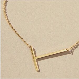 New! Gold Initial Monogram Necklace NWOT